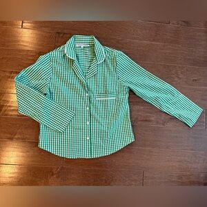 Gorgeous Women’s PJ Button down Green Gingham